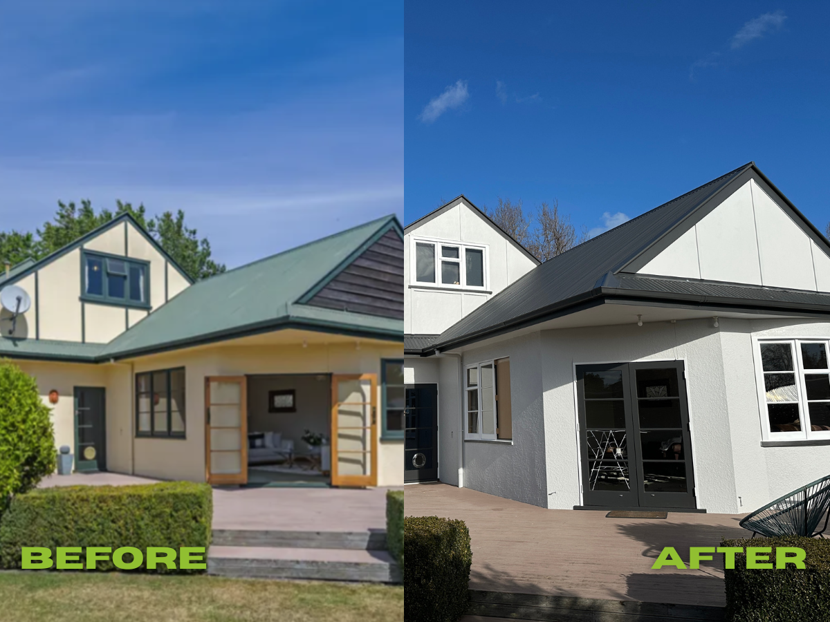 Before and after roof painting